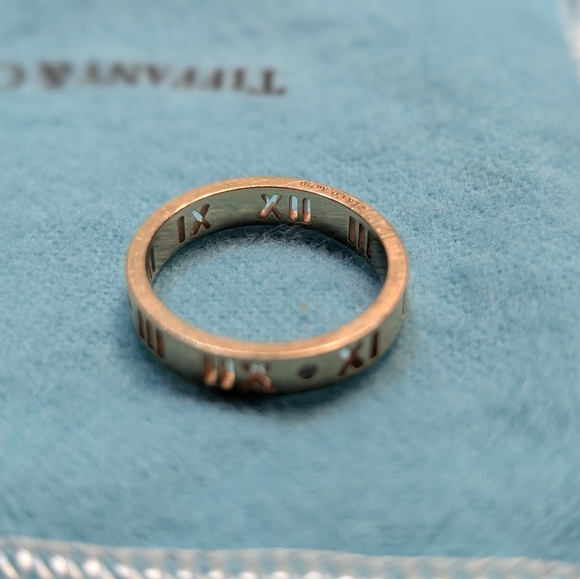 Tiffany & Co. Atlas Rose Gold Ring with Diamonds - Picture 2 of 7